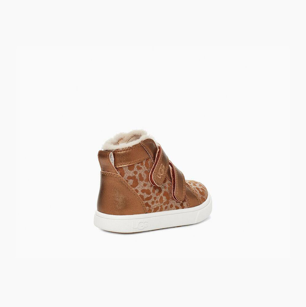 UGG Rennon II Glitter Leopard Sneaker Stiefel Kinder Braun Schweiz | YBMEPI37