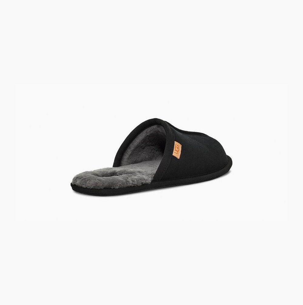 UGG Scuff Corduroy Hausschuhe Herren Schwarz Schweiz | KH18E262