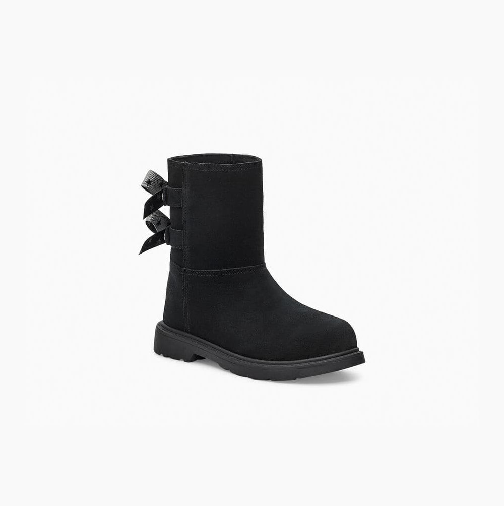 UGG Tillee Bow Boots Kinder Schwarz Schweiz | DV7BBQY5