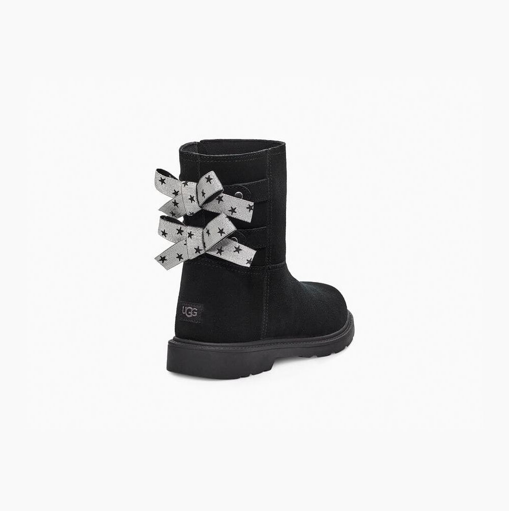 UGG Tillee Bow Boots Kinder Schwarz Schweiz | DV7BBQY5