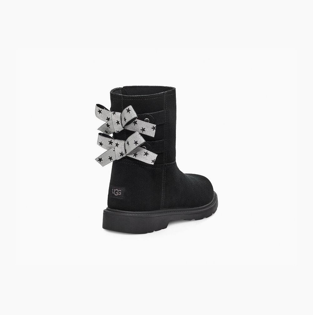 UGG Tillee Bow Boots Kinder Schwarz Schweiz | KD7TCY4H