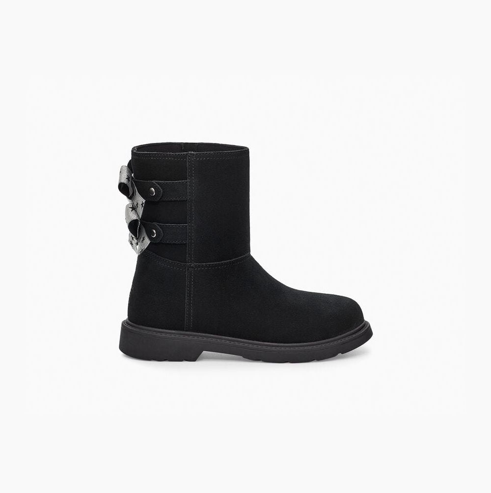 UGG Tillee Bow Boots Kinder Schwarz Schweiz | P8WN8ZWS