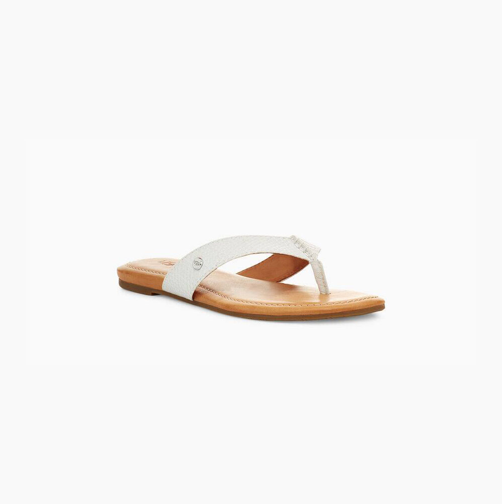 UGG Tuolumne Exotic Flip Flops Damen Weiß Schweiz | DSOM38UC