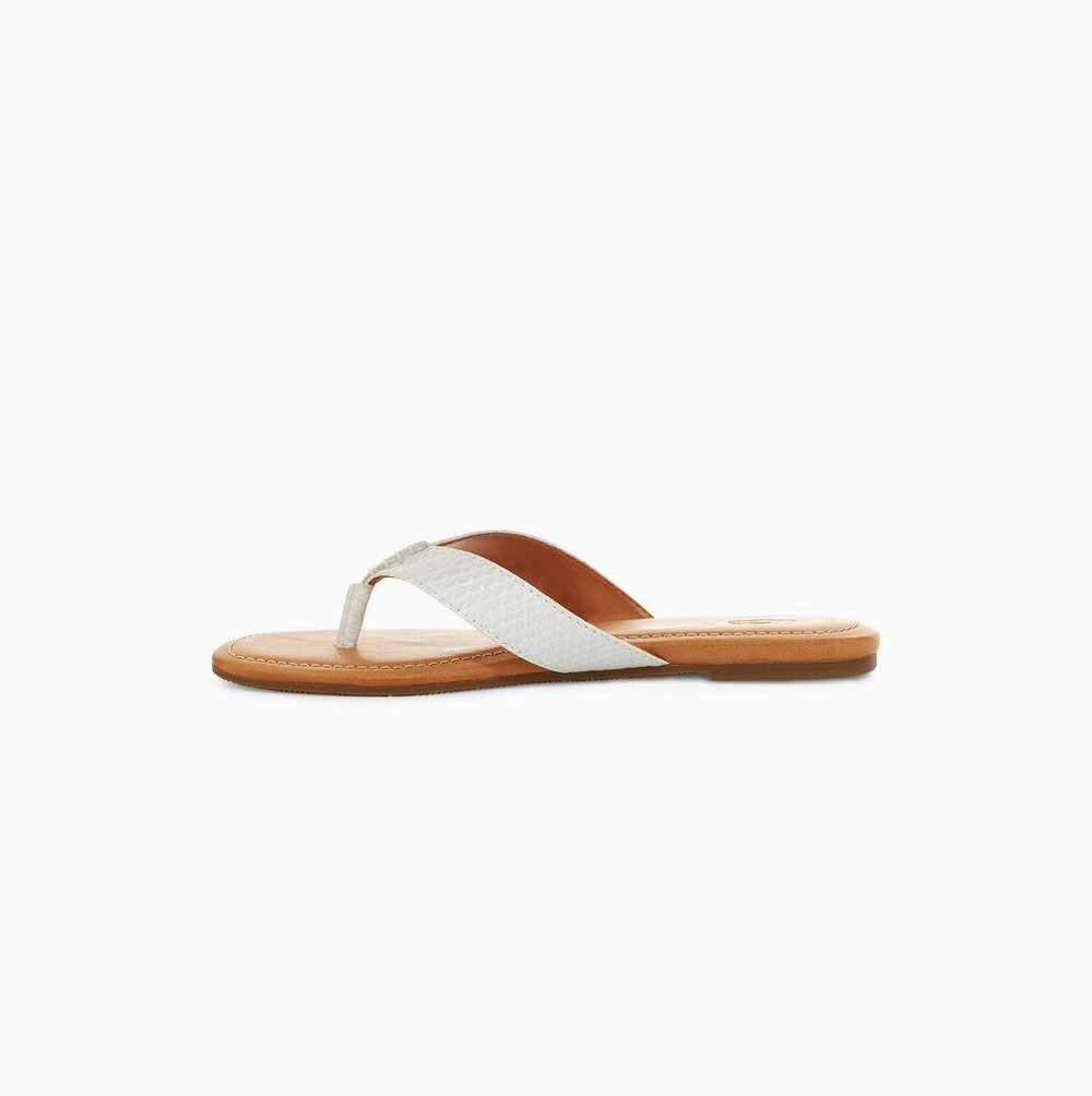 UGG Tuolumne Exotic Flip Flops Damen Weiß Schweiz | DSOM38UC