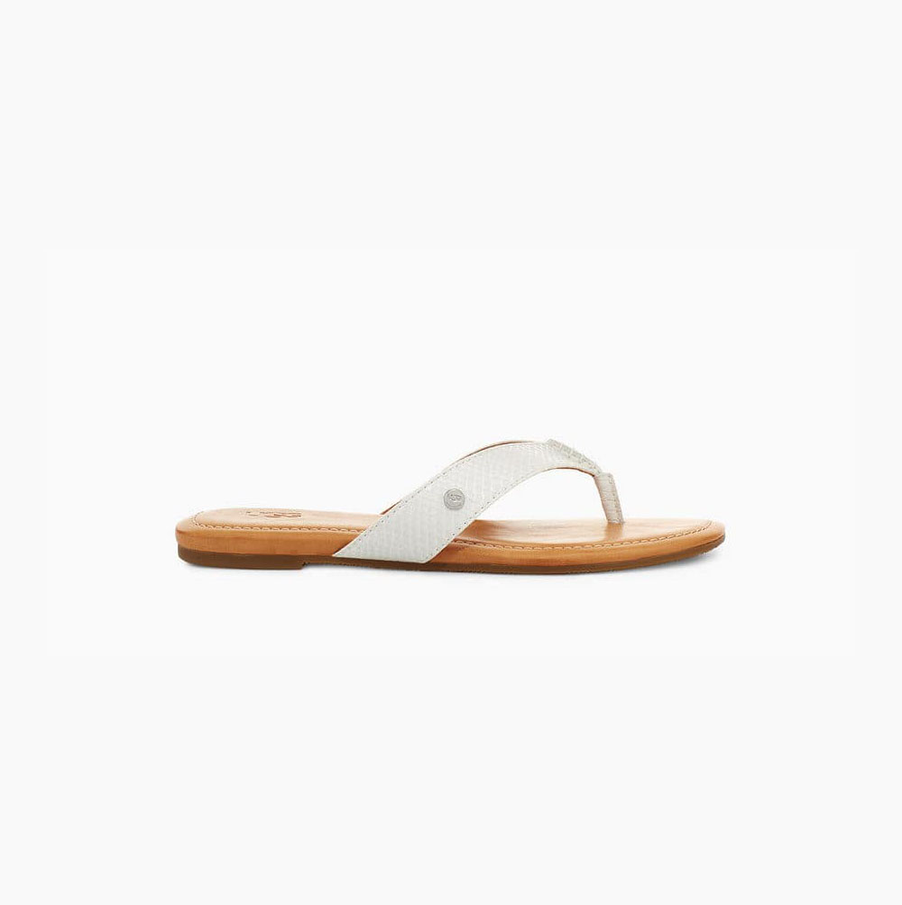 UGG Tuolumne Exotic Flip Flops Damen Weiß Schweiz | DSOM38UC