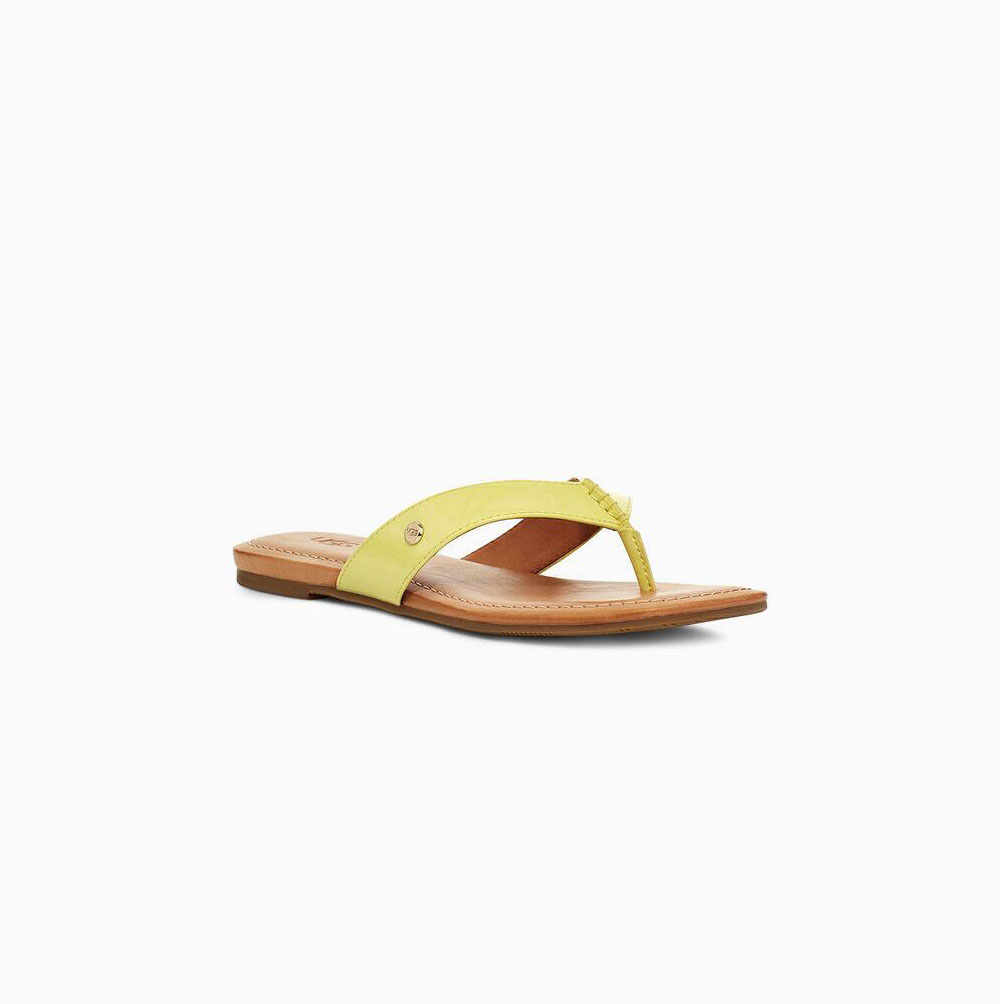 UGG Tuolumne Lack Flip Flops Damen Hellgelb Schweiz | 6MSGUDTF