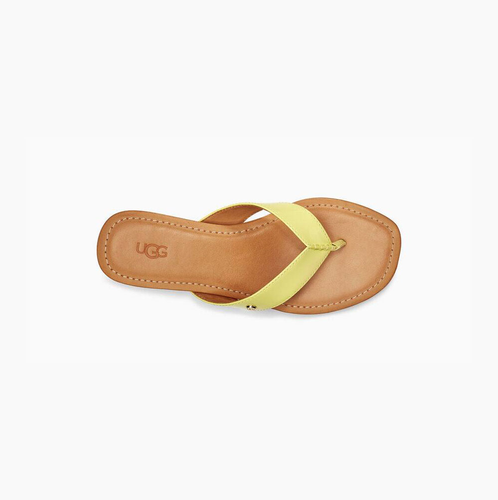 UGG Tuolumne Lack Flip Flops Damen Hellgelb Schweiz | 6MSGUDTF