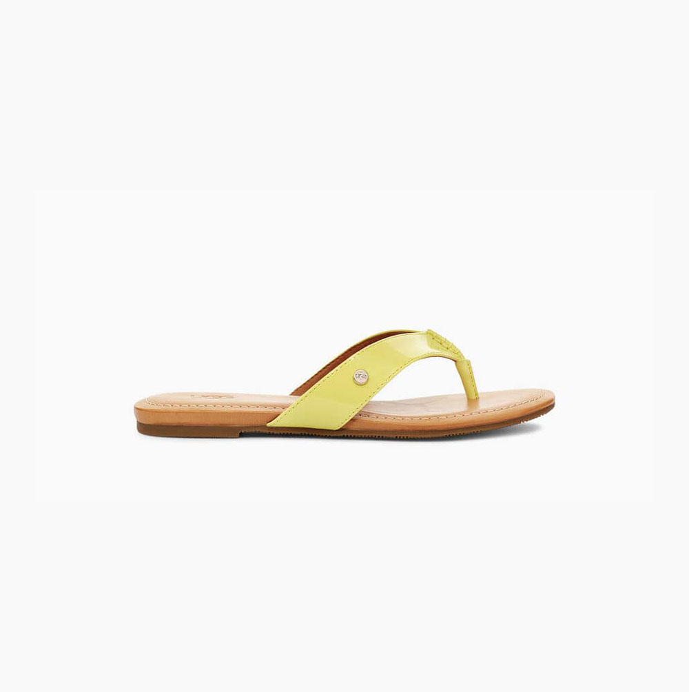 UGG Tuolumne Lack Flip Flops Damen Hellgelb Schweiz | 6MSGUDTF