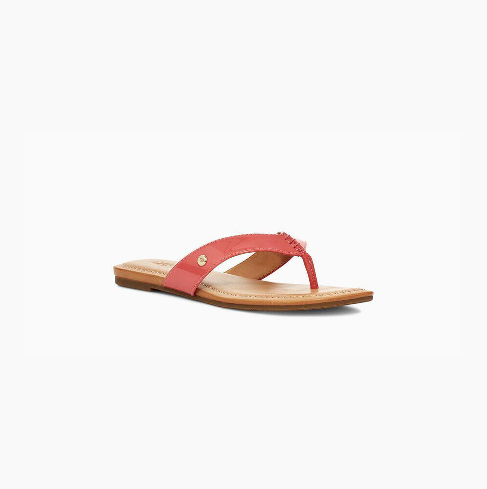 UGG Tuolumne Lack Flip Flops Damen Koralle Schweiz | Q818068A