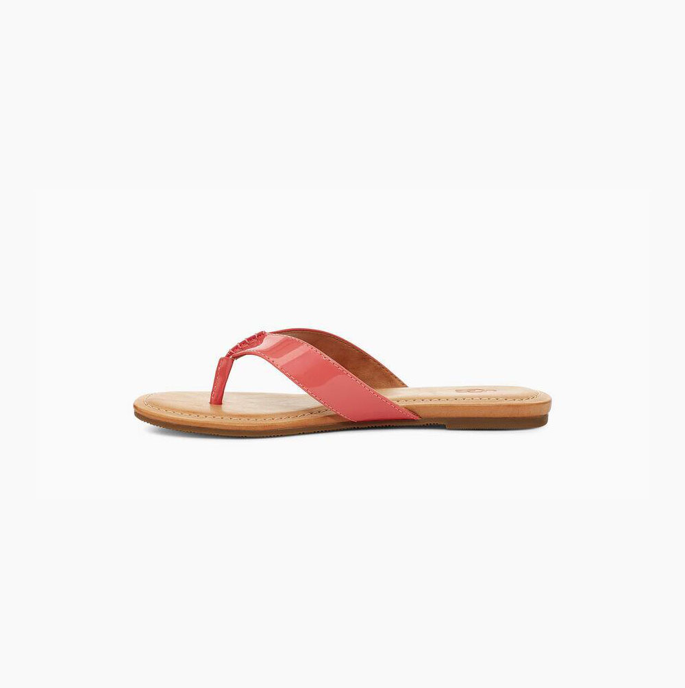 UGG Tuolumne Lack Flip Flops Damen Koralle Schweiz | Q818068A