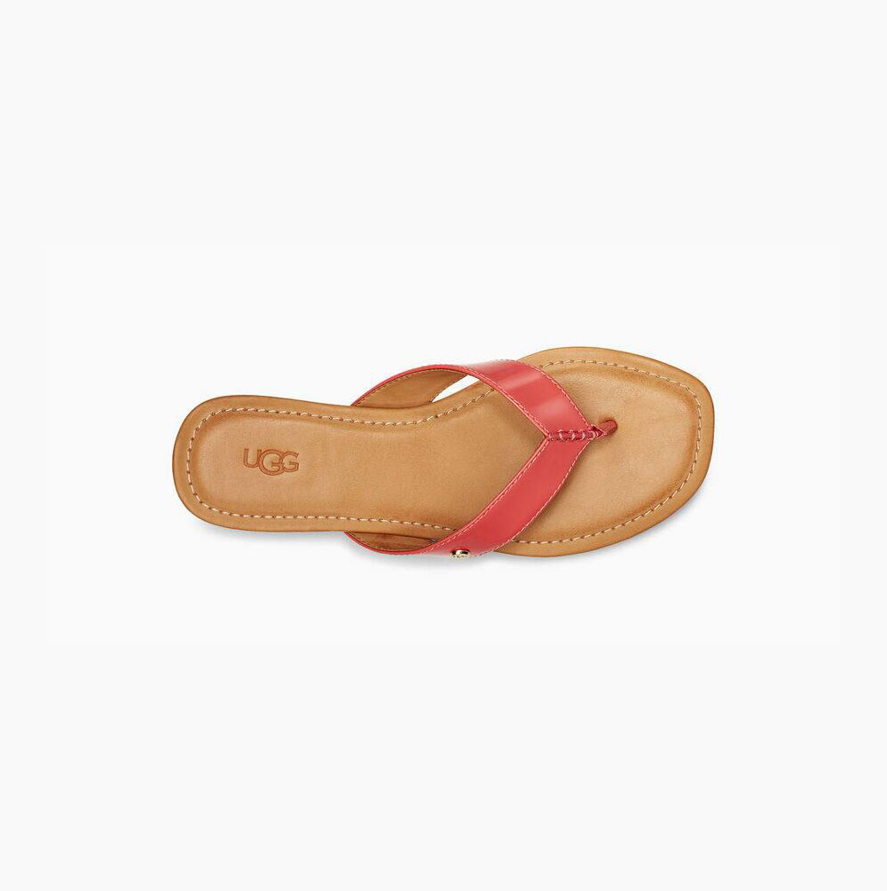 UGG Tuolumne Lack Flip Flops Damen Koralle Schweiz | Q818068A