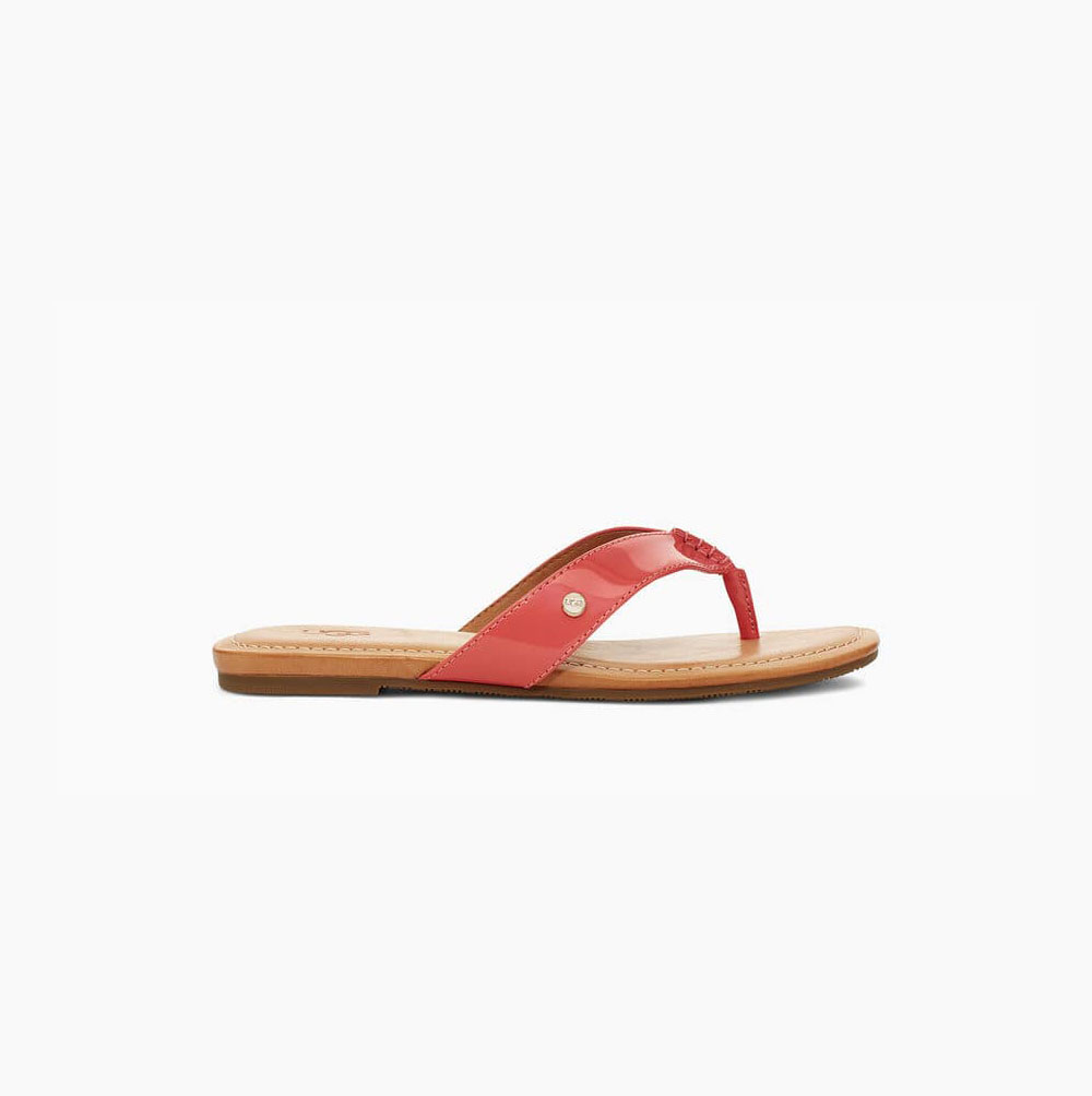 UGG Tuolumne Lack Flip Flops Damen Koralle Schweiz | Q818068A