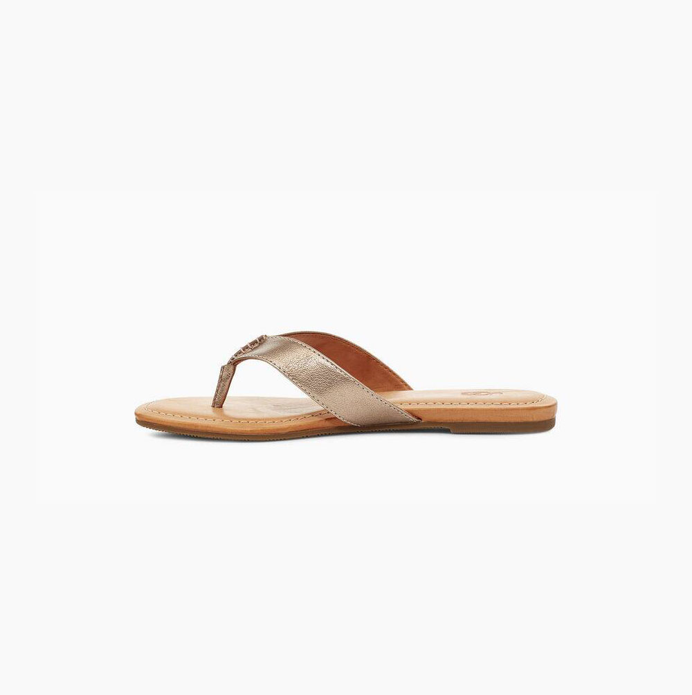 UGG Tuolumne Metallic Flip Flops Damen Gold Schweiz | Y3OTKL31