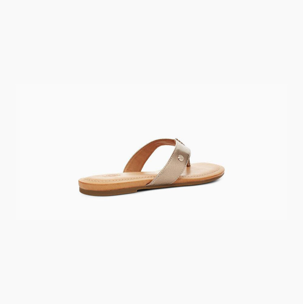 UGG Tuolumne Metallic Flip Flops Damen Gold Schweiz | Y3OTKL31