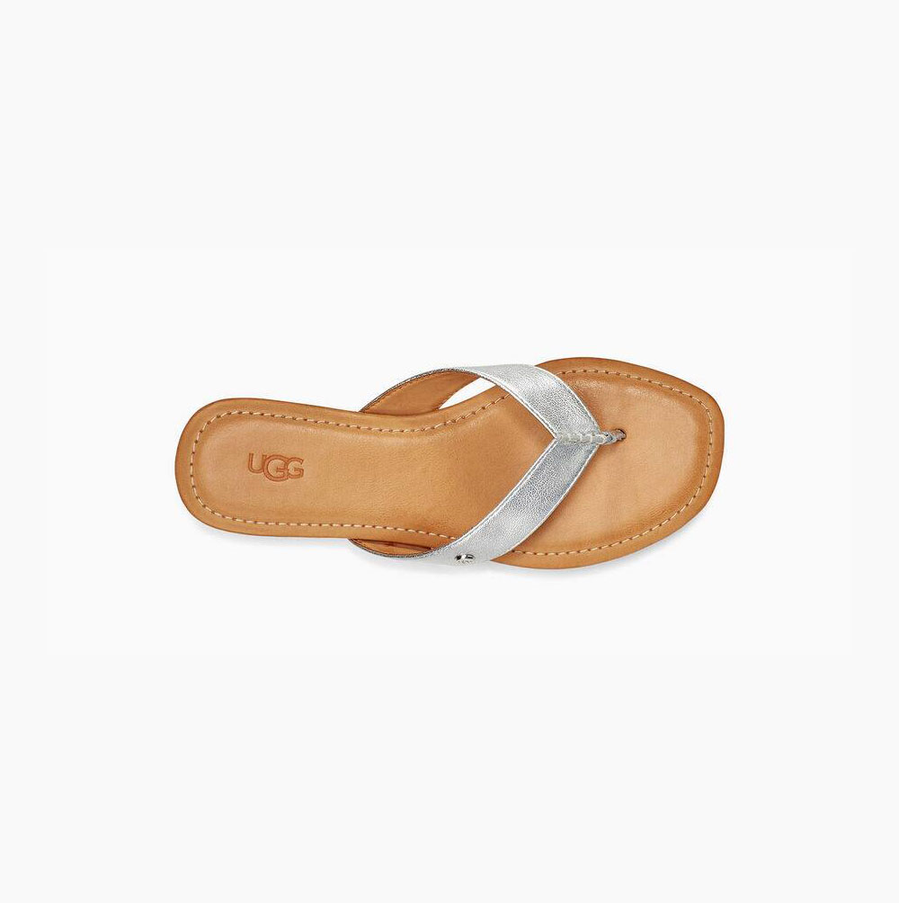 UGG Tuolumne Metallic Flip Flops Damen Silber Schweiz | GY3VM0V5