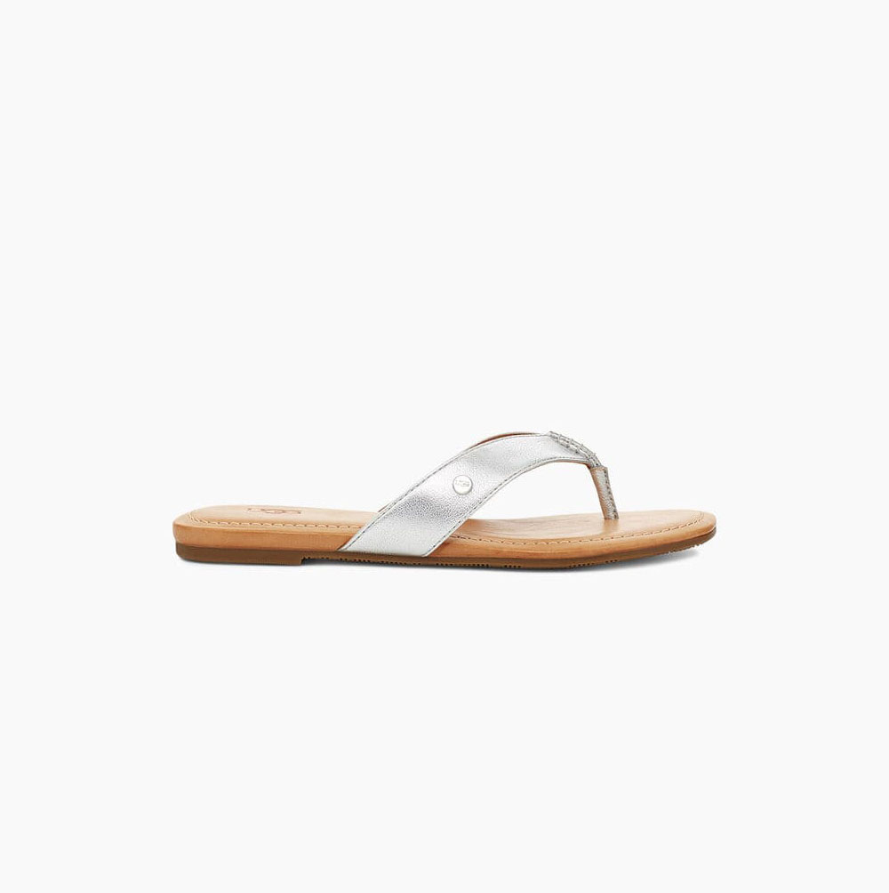 UGG Tuolumne Metallic Flip Flops Damen Silber Schweiz | GY3VM0V5