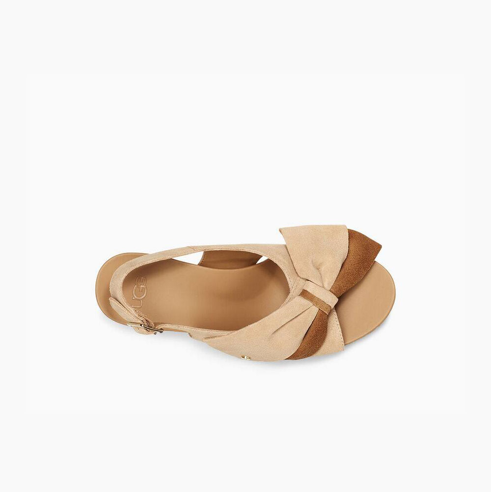 UGG Ysidra Keilabsatz Sandalen Damen Beige Schweiz | 91D8PZZ7