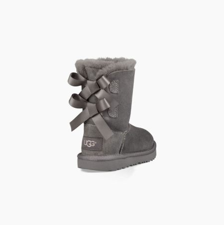 UGG Bailey Bow II Bow Boots Kinder Grau Schweiz | HBMQL713