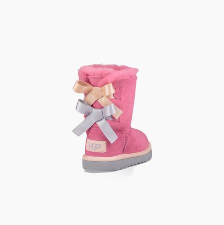 UGG Bailey Bow II Bow Boots Kinder Rosa Blau Schweiz | EKW9FIN2