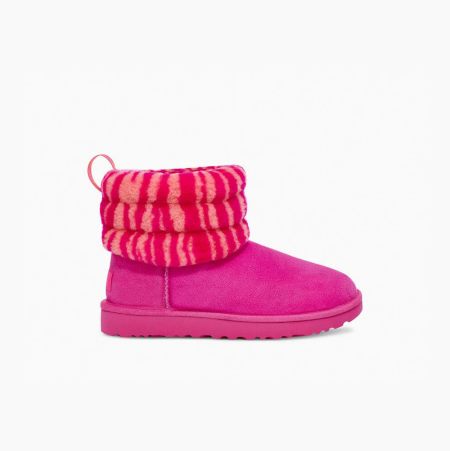 UGG Fluff Mini Zebra Gesteppte Stiefel Damen Rosa Schweiz | Y1MYLORZ