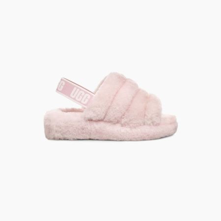 UGG Fluff Yeah Badelatschen Sandalen Damen Grau Rosa Schweiz | DBRZGO95