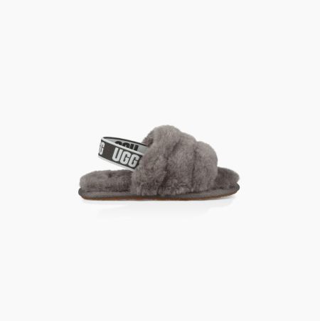 UGG Fluff Yeah Badelatschen Sandalen Kinder Tiefesgrau Schweiz | 0UKUU9NT