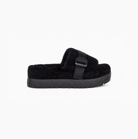 UGG Fluffita Hausschuhe Plateau Damen Schwarz Schweiz | 958K9VSG