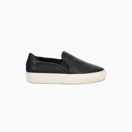 UGG Jass Leder Slip-on-sneakers Damen Schwarz Schweiz | 67KI1TKD