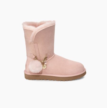 UGG Klassische Charm Kurze Stiefel Damen Hellrosa Schweiz | 737P4H7L