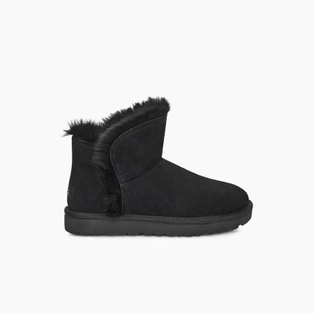 UGG Klassische Mini Fluff High-Low Classic Boots Damen Schwarz Schweiz | K1DTE2KW