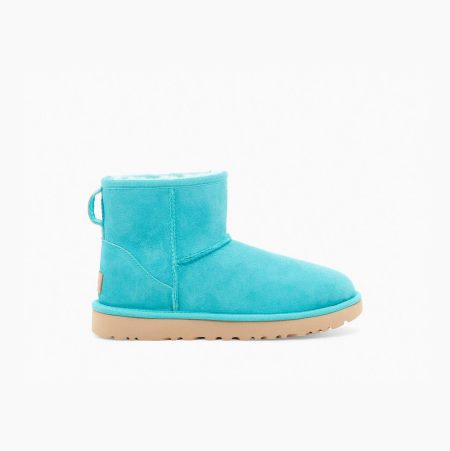 UGG Klassische Mini II Classic Boots Damen Hellblau Schweiz | ROWP8071