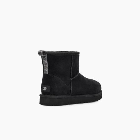 UGG Klassische Mini Swirl Classic Boots Damen Schwarz Schweiz | SYRIEBRL