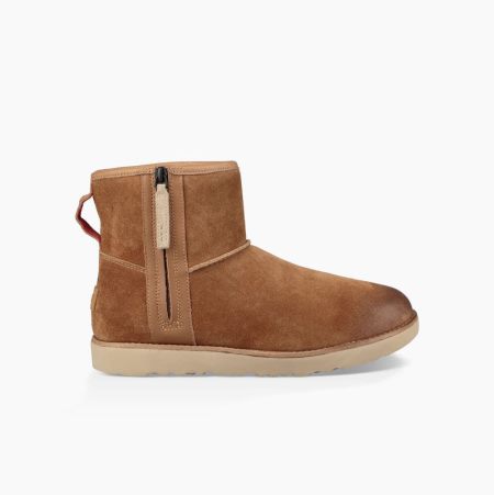 UGG Klassische Mini Zip Weather Classic Boots Herren Braun Schweiz | 0QUI1RNY