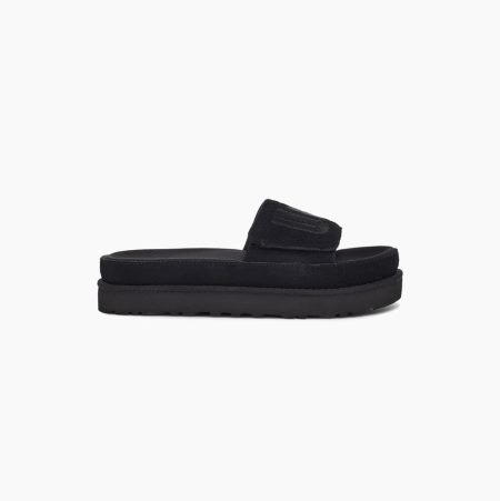 UGG Laton Plattform Badelatschen Badelatschen Damen Schwarz Schweiz | DQJ78VML