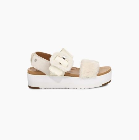 UGG Le Fluff Plateau Sandalen Damen Rot Weiß Schweiz | UZHWMFB7