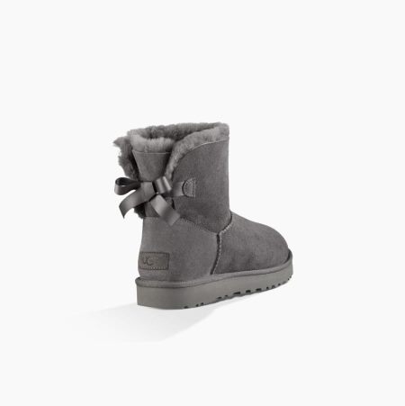 UGG Mini Bailey Bow II Bow Boots Damen Grau Schweiz | OXTG9G74