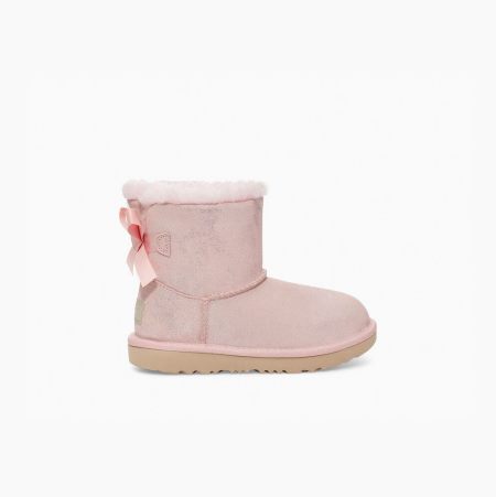 UGG Mini Bailey Bow II Shimmer Bow Boots Kinder Rosa Schweiz | RFADAI75