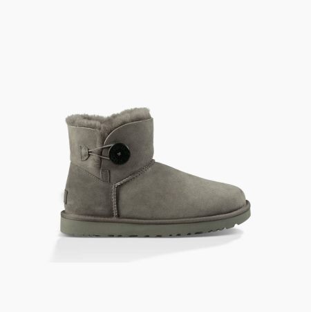 UGG Mini Bailey Button II Button Boots Damen Grau Schweiz | 5CIJFZ1U