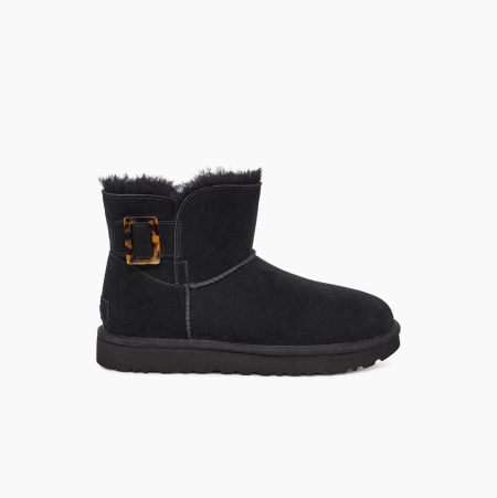 UGG Mini Bailey Mode Schnallen Mini Boots Damen Schwarz Schweiz | RC8IYXFP