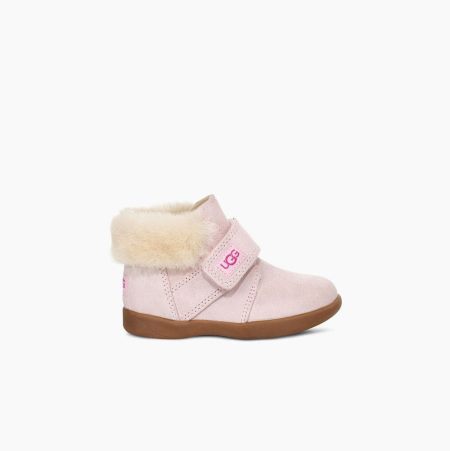 UGG Nolen Fur Boots Kinder Grau Rosa Schweiz | IX2ZSL93