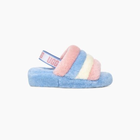 UGG Pride Fluff Yeah Hausschuhe Plateau Damen Blau Rosa Beige Schweiz | OQ6MY8CT